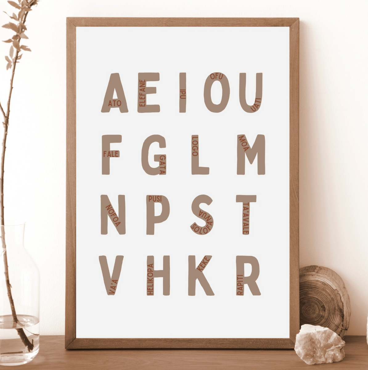 Simple Samoan Alphabet Print (O Le Pi Tau Tau) – Memories Lane Canvas