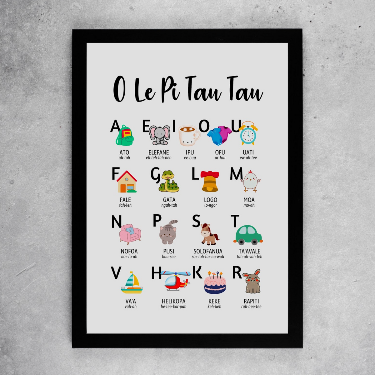 Samoan Illustrated Alphabet Print - (O Le Pi Tau Tau) – Memories Lane ...